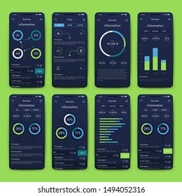 Vector graphics set mobile infographics. Template for creating mobile applications, workflow layout, diagram, banner, web design, business reports with some steps. Stock vector