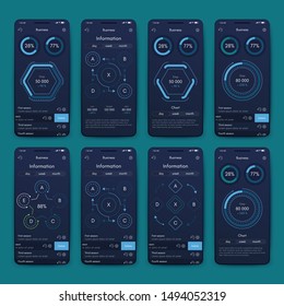 Vector graphics set mobile infographics. Template for creating mobile applications, workflow layout, diagram, banner, web design, business reports with some steps. Stock vector