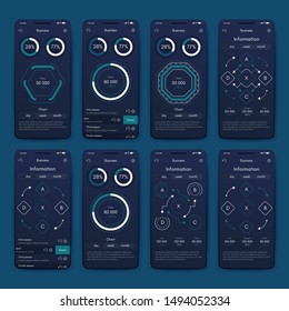 Vector graphics set mobile infographics. Template for creating mobile applications, workflow layout, diagram, banner, web design, business reports with some steps. Stock vector
