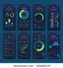 Vector graphics set mobile infographics. Template for creating mobile applications, workflow layout, diagram, banner, web design, business reports with some steps. Stock vector