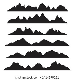 Vector graphics Set of mountains Silhouette mountains