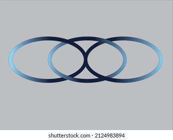 Vector graphics showing a symbol made of circles transformed in a graphics program and interconnected.