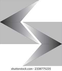 Vector graphics showing two geometric figures resulting from a series of transformations of a square. By using a gradient, a 3D effect and a metallic sheen were obtained.