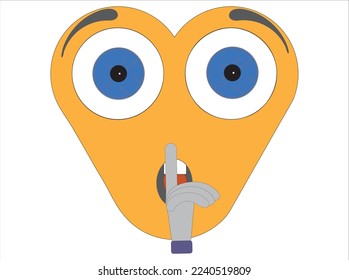 Vector graphics showing the visualization of a human face. She is yellow with big eyes. The face expresses strong feelings, as evidenced by the arrangement of the eyes, eyebrows and mouth.