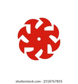 Vector graphics of simple abstract icon of spinner windmill logo. This vector red color is perfect for company logos, t-shirt designs, templates, banners, business, wallpapers, branding etc.