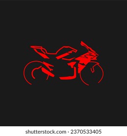 Vector graphics of simple illustration of racing motorbike sportbike sketch in red color suitable for racing motorbike icons, logos, backgrounds, wallpapers and decal stickers etc