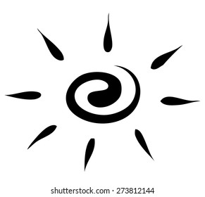 Vector graphics. Sketch. sun on a white background. icon