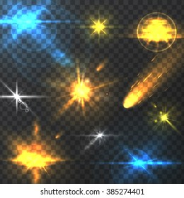 Vector graphics, space elements, lighting effects, galactic light, set of vector space, lighting effects, illustrations element.
