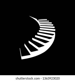 Vector graphics. Stairs symbol logo illustration. Stairs up vector icon. 