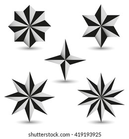 Vector graphics star set