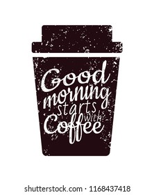 Vector graphics start you day whis a coffee. Design background illustration