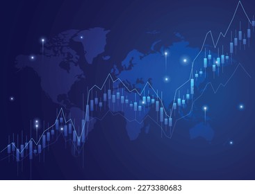 Vector graphics for stock market and forex trading, including charts and graphs