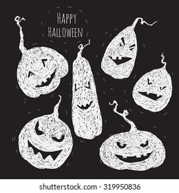 vector graphics symbol of Halloween, evil pumpkin, vector illustration isolated with pumpkin