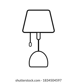 Vector graphics, table lamp icon in flat design, home lighting, flat design for web, sites, decoration