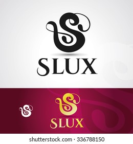 Vector graphics template logo company name initial letter S, logo design for the creative agency illustration