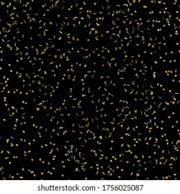 Vektorgrafiken, Textur der goldenen Konfetti auf schwarzem Hintergrund.Gold Glitter Textur, dekorativer Hintergrund für viele Anwendungen.