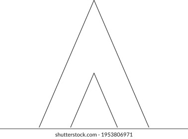 Vector graphics, tourist hut, mountain