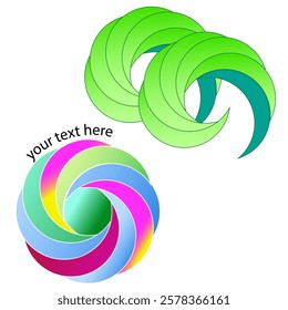 Vector graphics. Two bright logos for business on a white background.