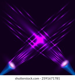 Vector graphics. Two glowing purple lanterns on a dark background.