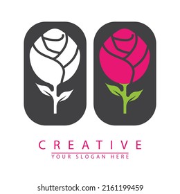 Vector graphics of two roses logo icon. good for nature, beauty, women.