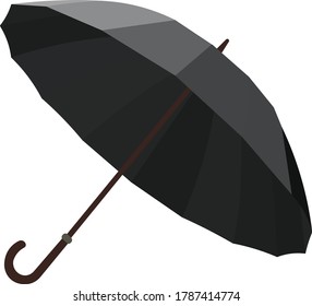 
vector graphics of an umbrella in the style of triangulation of a black color on a white background icon for games and for determining the weather