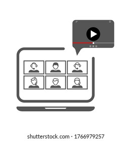 Gráficos vectores, videoconferencia, trabajo remoto