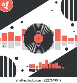 Vector graphics. Vinyl record. Background for banner ads.