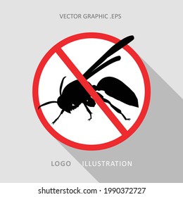 gráficos vectoriales del signo del exterminador de wasp. Perfecto para marcas en productos repelentes de insectos, logotipos, símbolos, pegatinas, etiquetas de productos y excelentes señales de advertencia