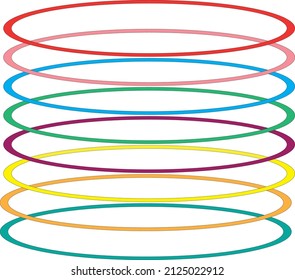 Vector graphics were created as a result of placing eight colored ellipses vertically in one line.