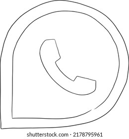 Vector graphics of whatsapp icon. Can be used for various web resources. Hand-drawn vector graphic