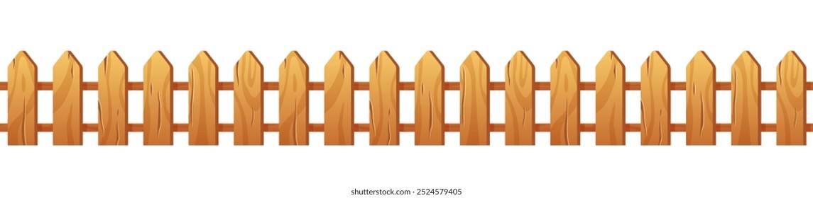 Vector graphics of wooden fences. Painted in natural brown color, this design emphasizes the texture of the wood, creating a sense of rustic vintage.