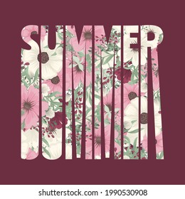 Vector graphics - the word summer and letters. The concept season.
