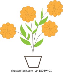 vector  graphics of yellow colour fowler tree