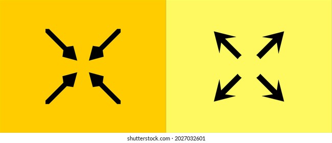 Vector graphics of zoom out, and zoom in. Zoom out, zoom in symbol