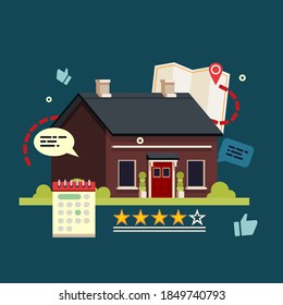Vector graphics.Information icon about the house, likes per view