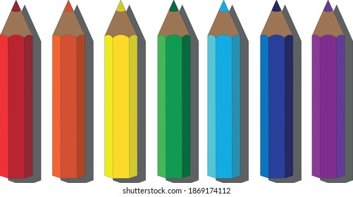 gráficos vectoriales-Los lápices se dividen por los colores del arcoiris