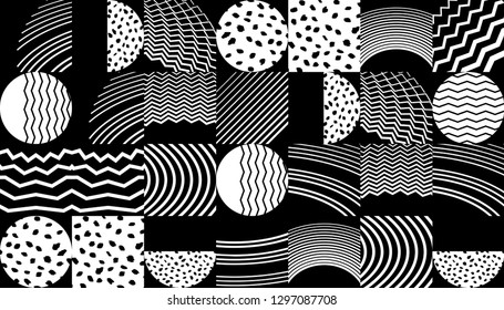 Vector graphict pattern sample line and shapes