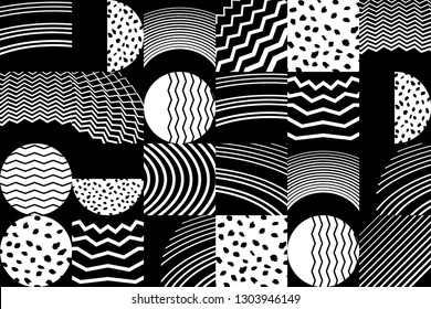 Vector graphict pattern sample line and shapes