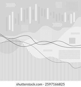 Vector Graphs, diagrams, parabolas, geometric shapes for presentation. Analysis data background. Business finance graphic chart. Concept template for growth, marketing.