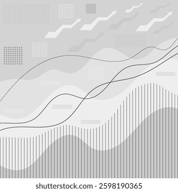 Vector Graphs, diagrams, parabolas, geometric shapes for presentation. Analysis data background. Business finance graphic chart. Concept template for growth, marketing.