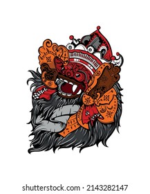 Vector grapich barongan icon traditionale of Bali 