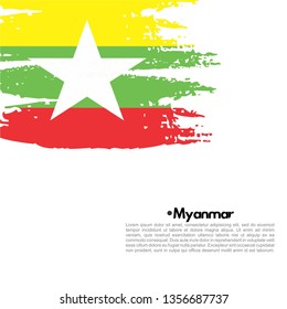 vector grapich of a brush of flag of myanmar