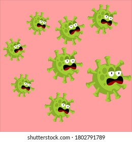 Vector Grapich of character virus .cute trendy and cool  , whit green color .perfect to use for animasi or poster character .icon 