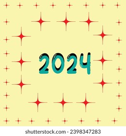 vector grapich illustration for 2024. 2024 year. happy new year