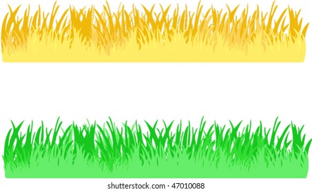 vector grass backgrounds in summer, spring and autumn