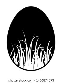 vector grass in egg isolated on white background