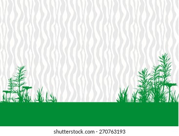 vector grass field silhouette background with place to put your text