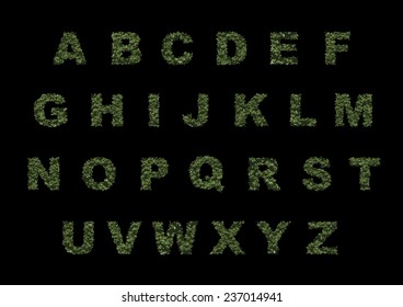 Vector grass font.