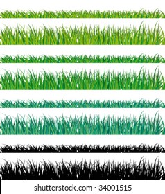Vector grass fringes  Easy to edit 