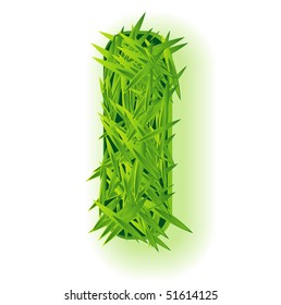 Vector grass letter.